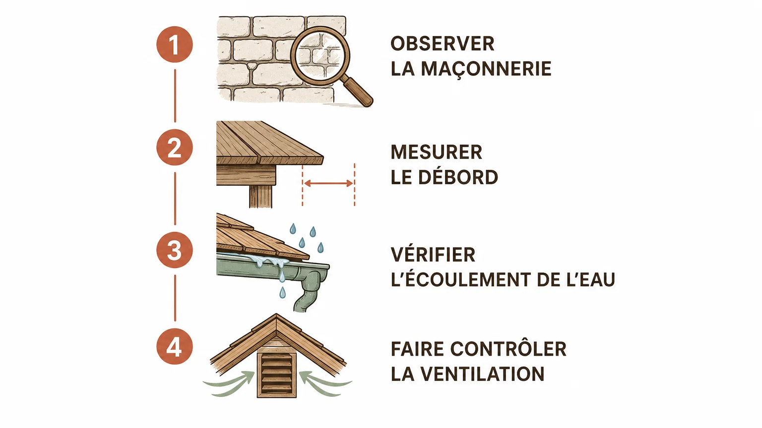 Checklist de contrôle avant restauration d’une génoise de toiture